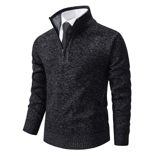 Herren Strickpullover mit modernem Reißverschluss und strukturiertem Design Echoarchiv
