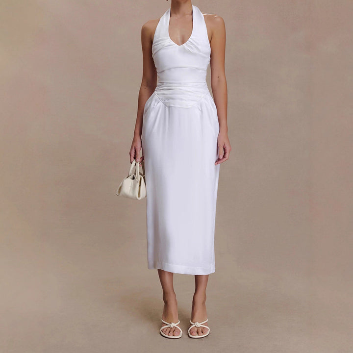 Damen Elegantes und figurbetontes Midikleid mit Halter-Ausschnitt Echo Archiv