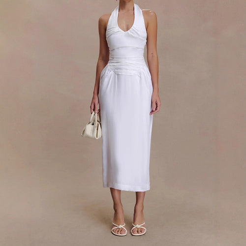 Damen Elegantes und figurbetontes Midikleid mit Halter-Ausschnitt Echo Archiv