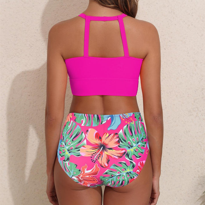 Damen Hochtailliertes Bikini-Set mit sportlichem Oberteil Echo Archiv