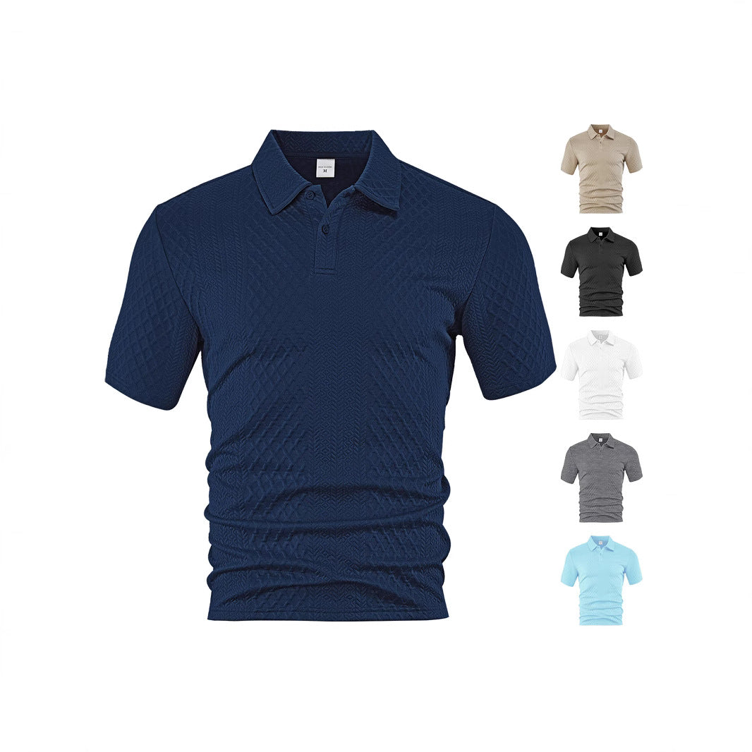 Herren kurzärmeliges Polohemd mit strukturiertem Design Echoarchiv
