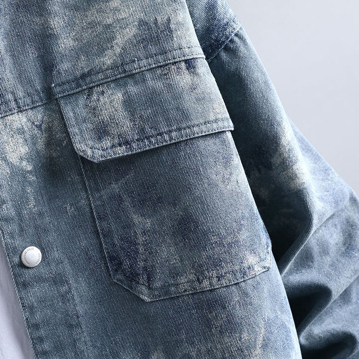 Herren Lässige Denim-Jacke mit leichtem Used-Look Echoarchiv