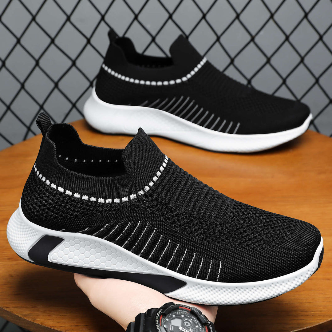 Unisex nan nahtloser Strick-Slip-On Laufschuh mit sockenähnlichem Schaft und hexagonaler Dämpfungssohle Echo Archiv