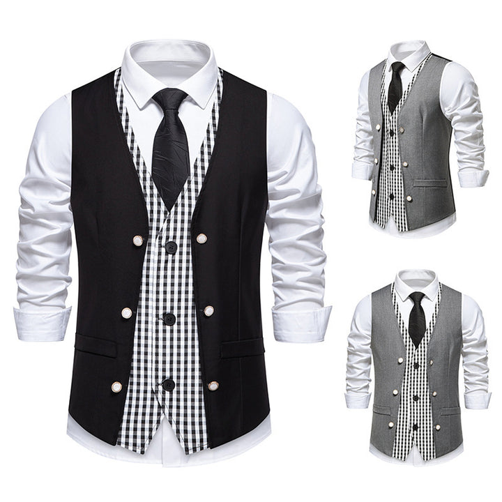 Herren elegante Weste mit kariertem Innenfutter Echoarchiv