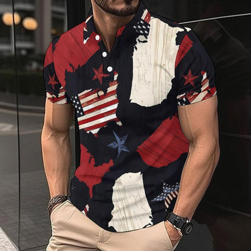 Herren Kurzarm-Hemd mit einzigartigem Länder-Design Echoarchiv