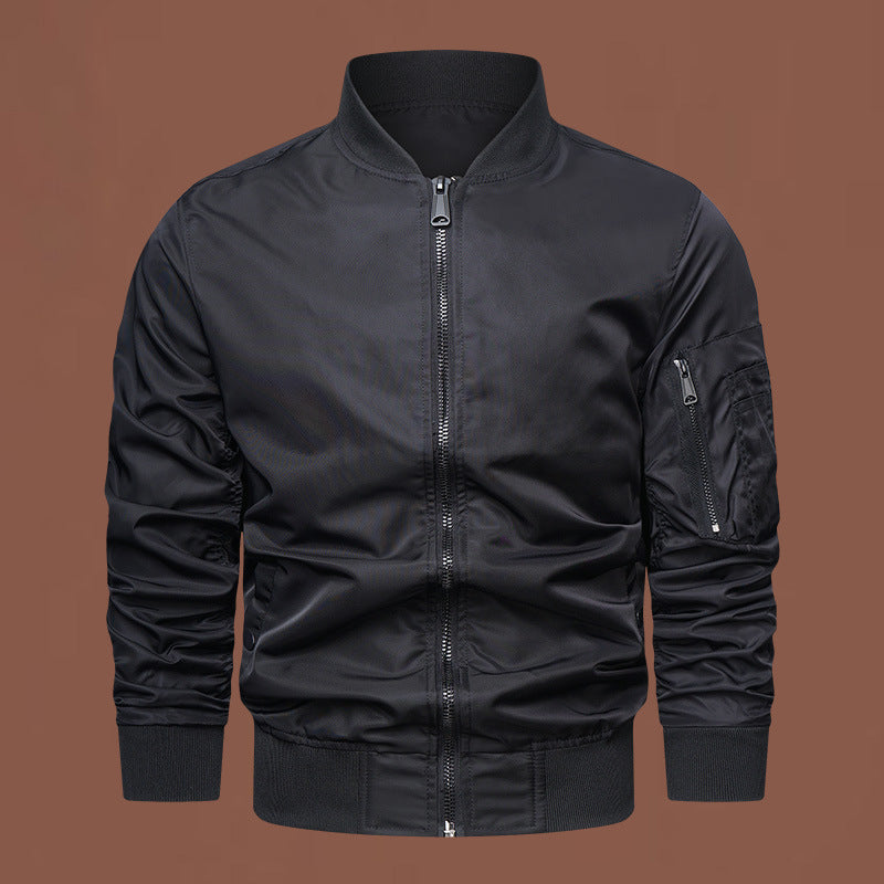 Herren nan leichter Nylon-Bomber mit Ärmeltasche, Reißverschluss und gerippten Bündchen Echo Archiv