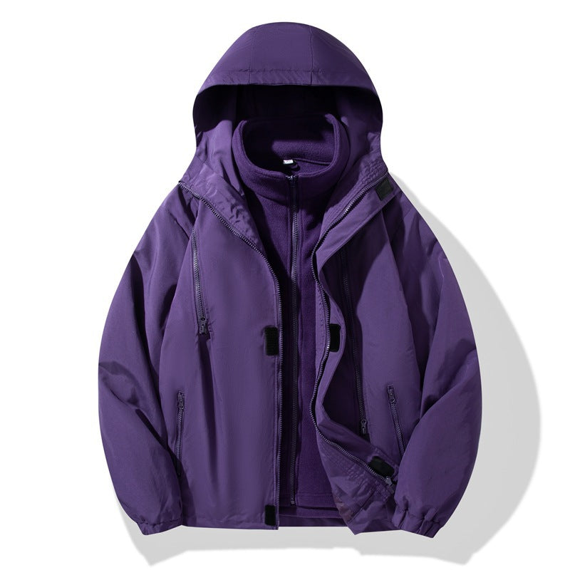Herren Zweiteilige Hybrid-Kapuzenjacke mit integrierter Fleece-Innenlage und verdeckten Reißverschlüssen Echo Archiv