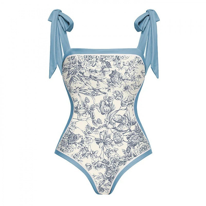 Damen Badeanzug-Set mit elegantem Wickelrock und modischen Schleifen Echo Archiv
