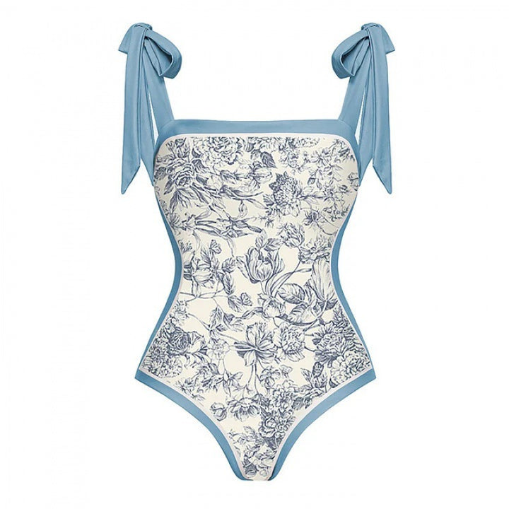 Damen Badeanzug-Set mit elegantem Wickelrock und modischen Schleifen Echo Archiv