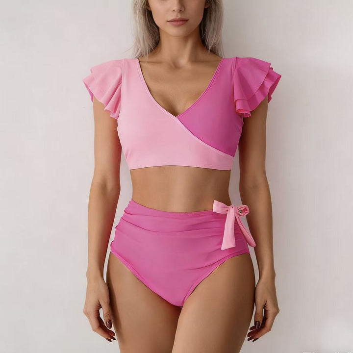 Damen Hochtailliertes Bikini-Set mit Rüschendetails Echo Archiv