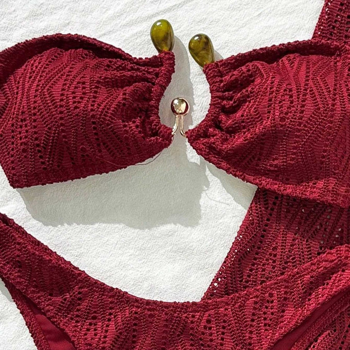 Damen Bandeau-Bikini mit Rüschenrock und elegantem Verschluss Echo Archiv