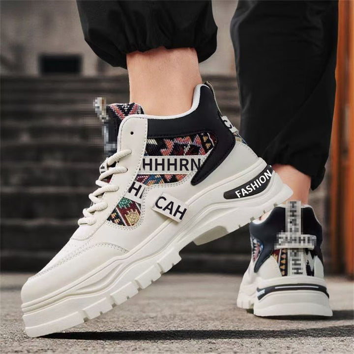 Herren Plateau-Sneaker mit Ethno-Gewebeeinsätzen Echoarhiv