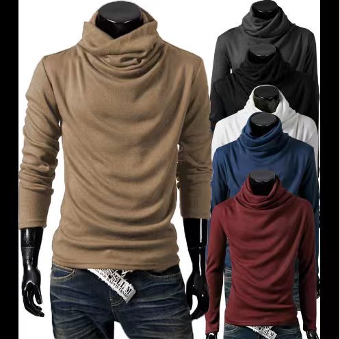 Herren Slim-Fit Langarmshirt mit großzügigem Schlauchkragen und figurbetonter Silhouette Echo Archiv
