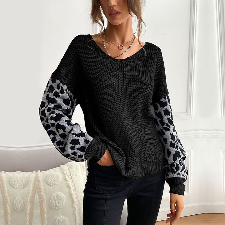 Damen Stylish Rippstrickpullover mit Karomuster Echo Archiv