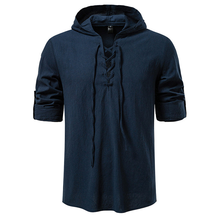 Herren lässiges Kapuzenshirt mit modernes Schnürdesign Echoarchiv
