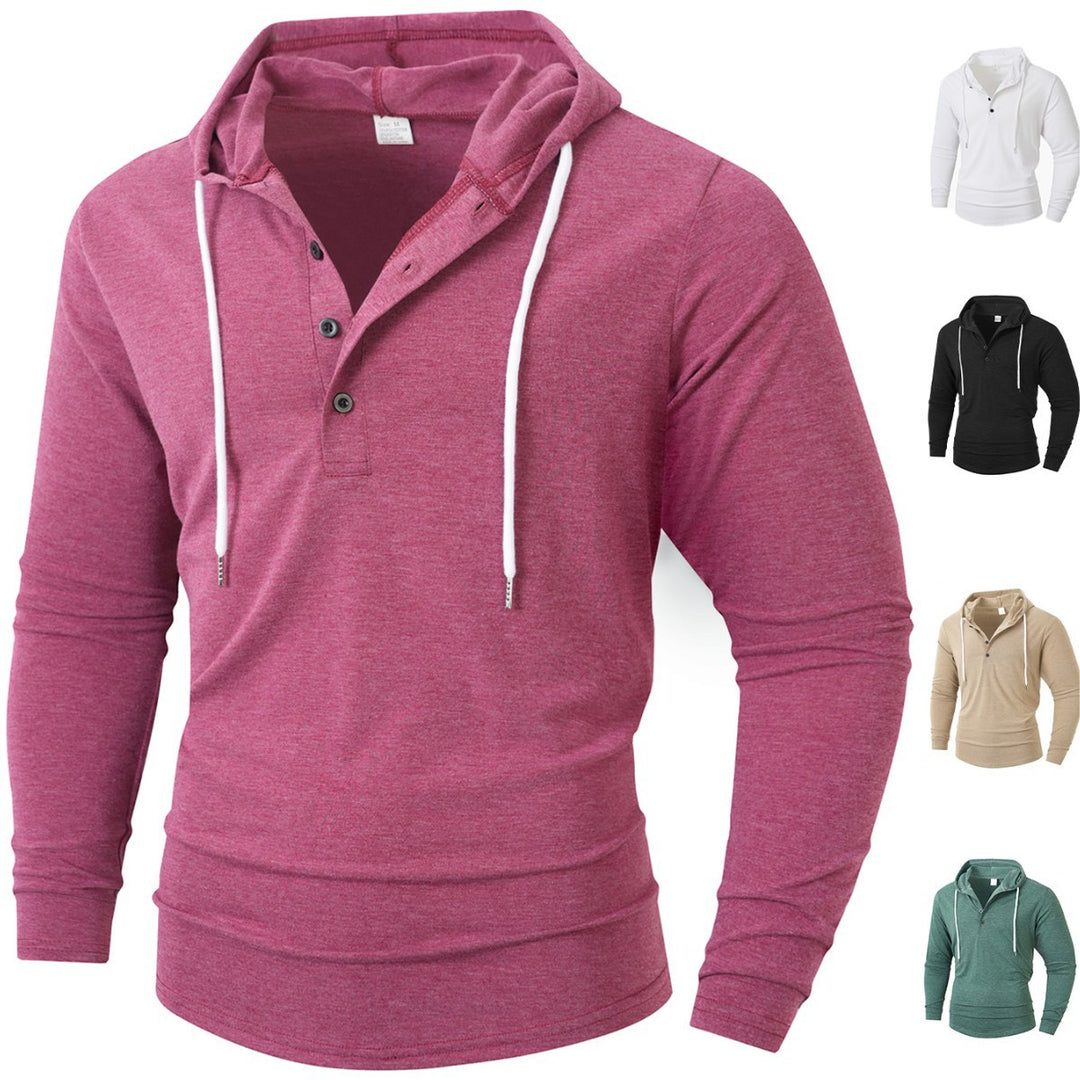 Herren Hoodie mit knöpfbarem Kragen und Kordelzug Echoarchiv