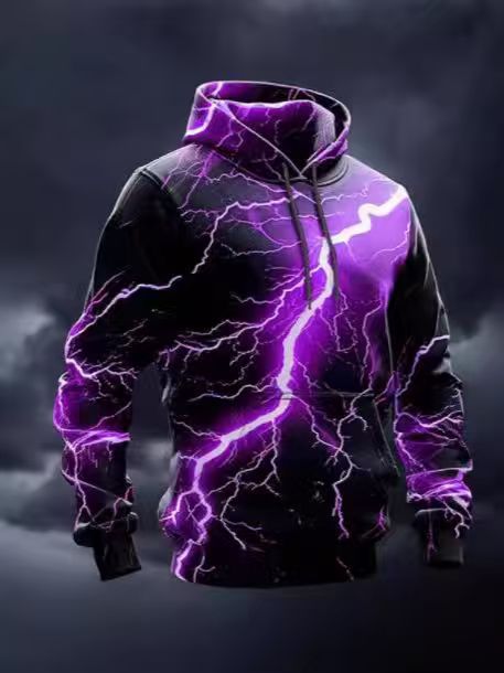 Herren Kapuzenpullover mit dynamischem Blitzdesign Echoarchiv