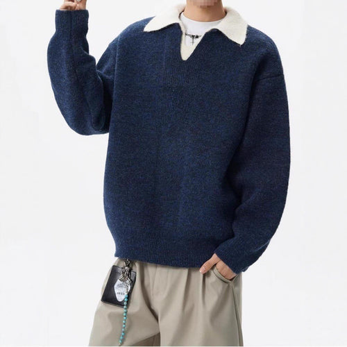 Damen Eleganter Grobstrickpullover mit V-Ausschnitt Echo Archiv