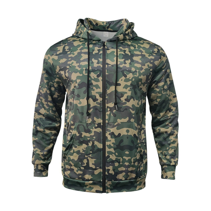 Herren Camouflage-Fleecejacke mit praktischen Taschen und verstellbarem Kordelzug Echoarchiv