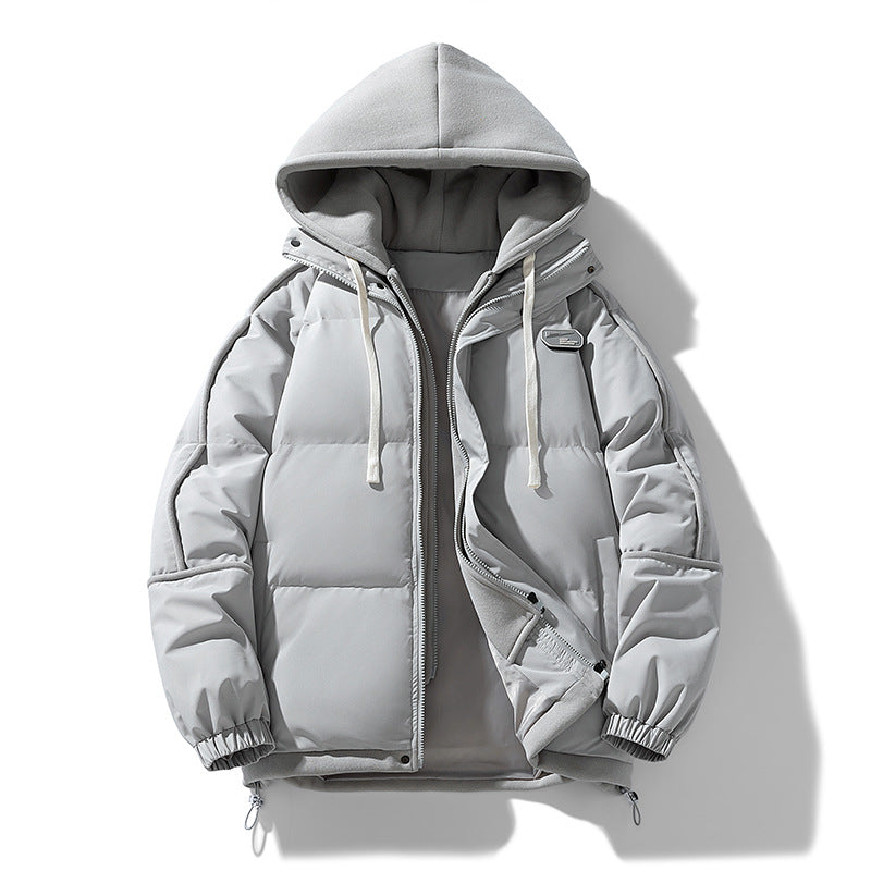 Damen Kurz geschnittene Steppjacke mit kontrastierender Fleece‑Kapuze und Kordelzug Echo Archiv