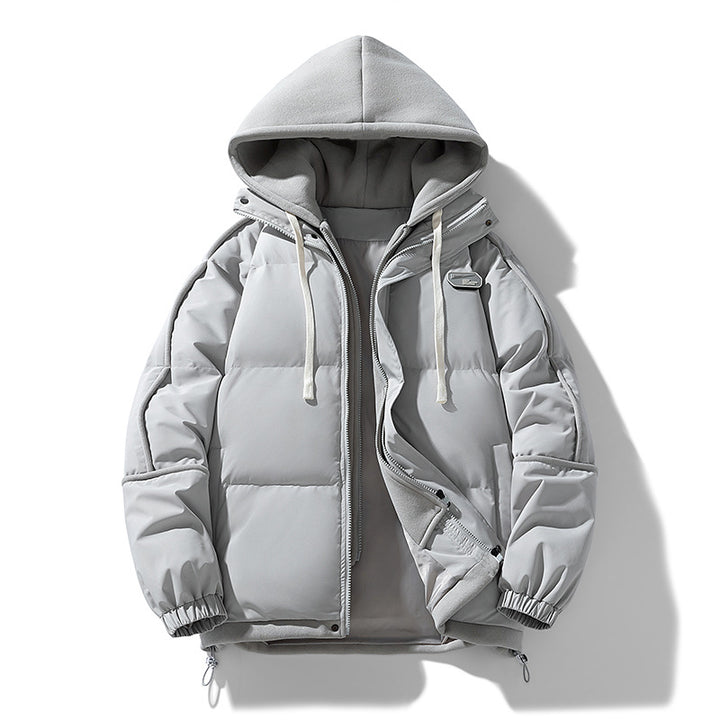 Damen Kurz geschnittene Steppjacke mit kontrastierender Fleece‑Kapuze und Kordelzug Echo Archiv