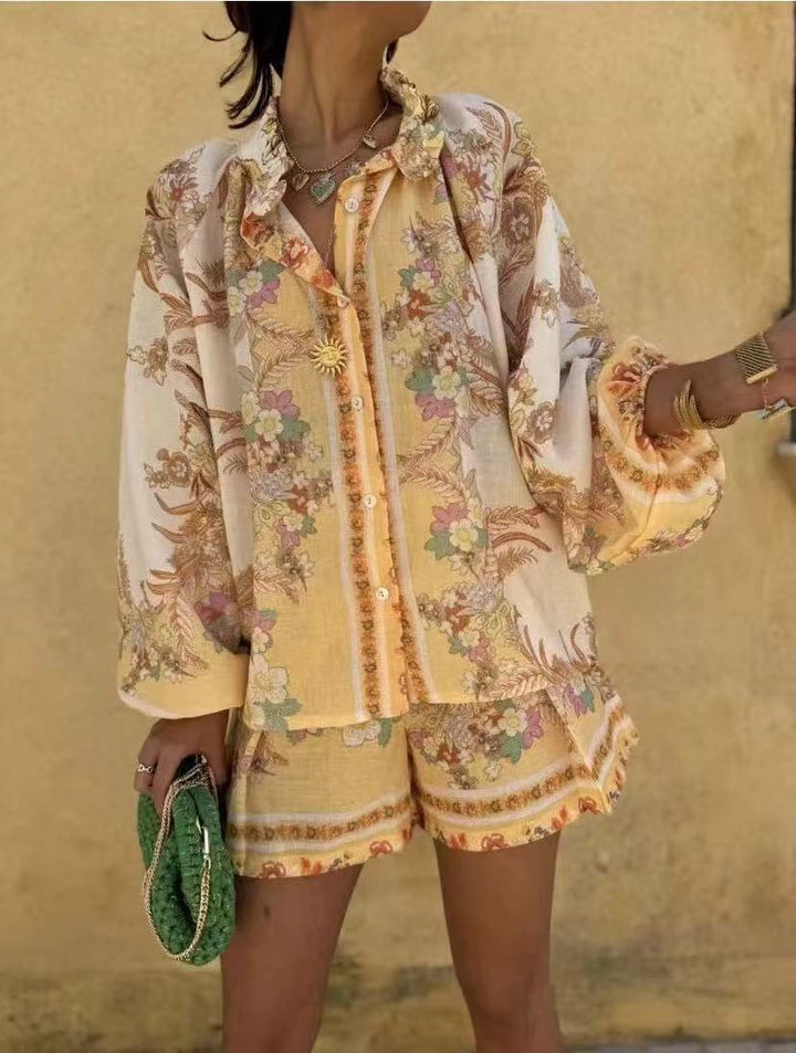 Damen Blusenset mit floralem Design und weitem Schnitt Echo Archiv