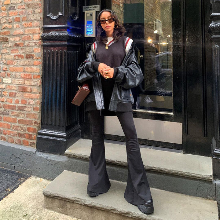 Damen Flared Leggings mit hohem Bund und komfortablem Stretch-Stoff Echo Archiv