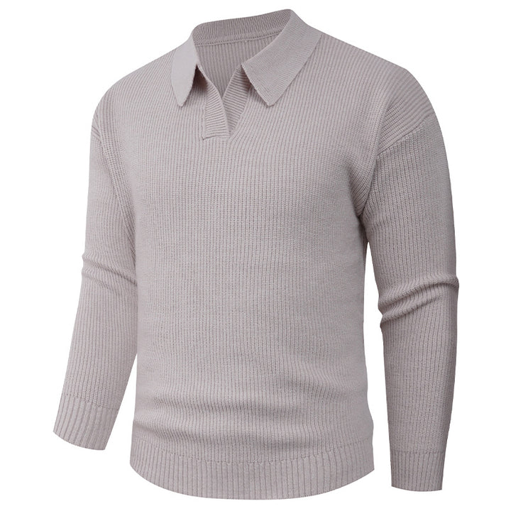 Herren eleganter Strickpullover mit modernem V-Ausschnitt und strukturiertem Design Echoarchiv