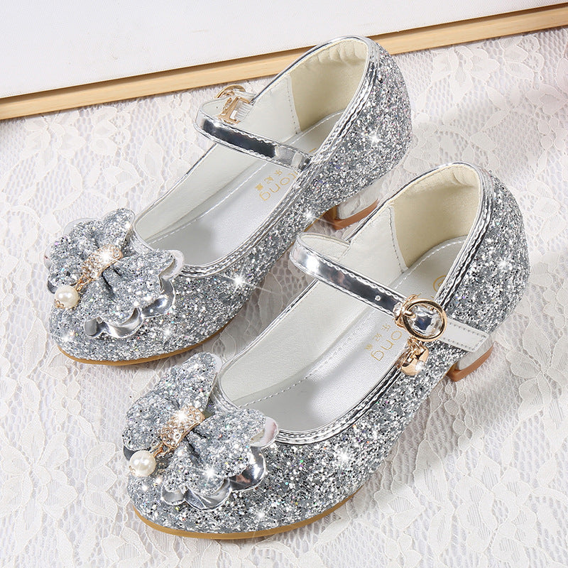 Mädchen Glitzernde Ballerinas mit Schleifenapplikation Echo Archiv
