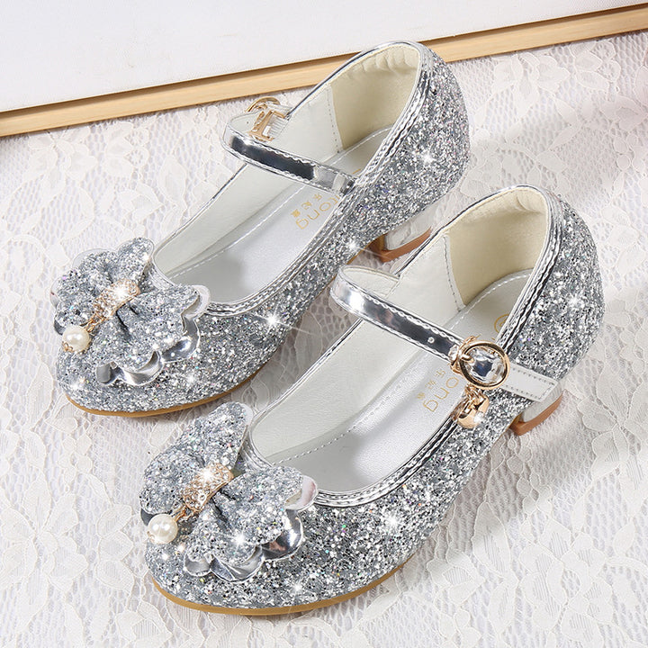 Mädchen Glitzernde Ballerinas mit Schleifenapplikation Echo Archiv