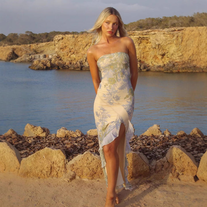 Damen Sommerliches Strandkleid mit elegantem seitlichem Schlitz Echo Archiv
