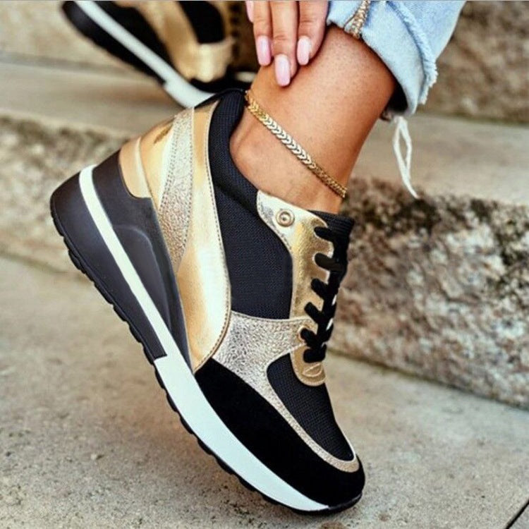 Damen nan Keil-Sneaker mit innenliegender Keilsohle und Materialmix Echo Archiv