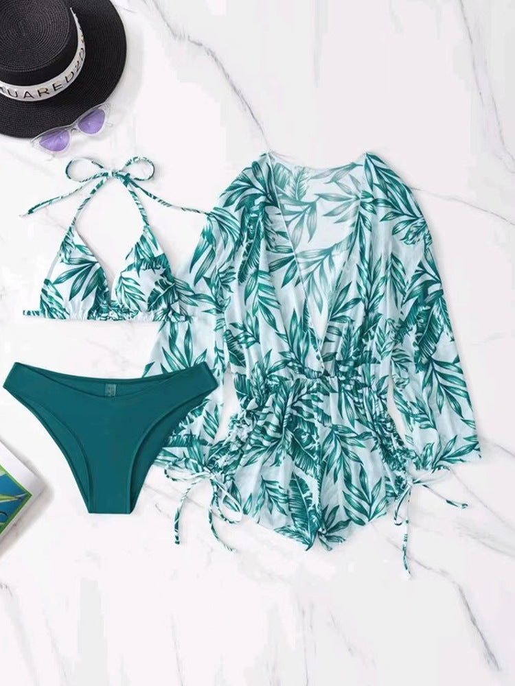 Damen Strandoutfit im Set mit kombiniertem Bikini und lässiger Kaftan Echo Archiv