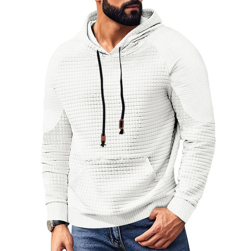 Herren nan quadratstrukturierter Kapuzenpullover in Steppoptik mit Kängurutasche, Raglanärmeln und Kordelzug Echo Archiv