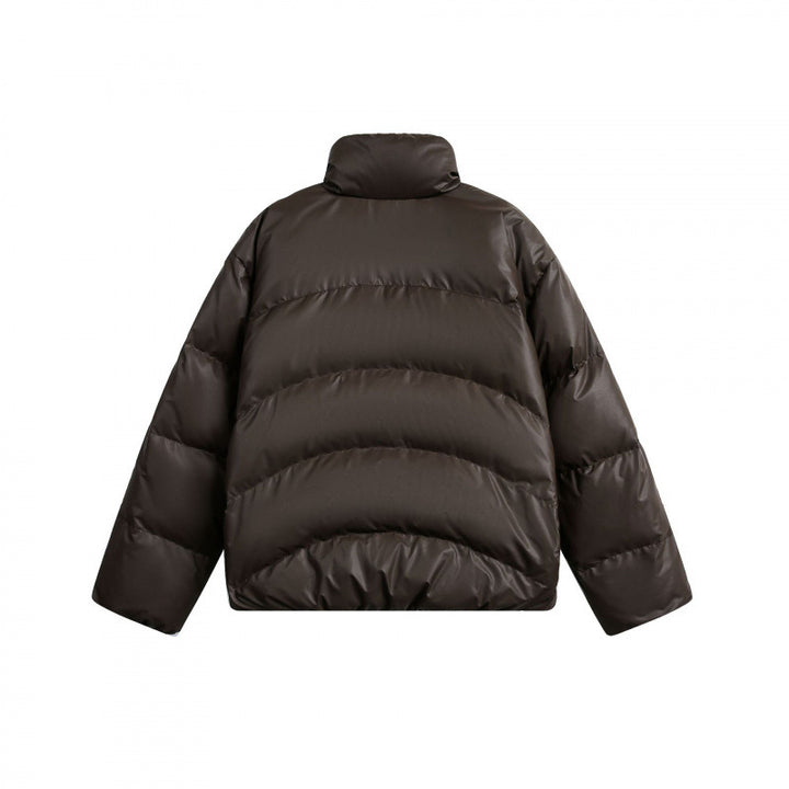Damen Gekürzte wattierte Boxy‑Jacke mit hohem Stehkragen und Teddyfutter Echo Archiv