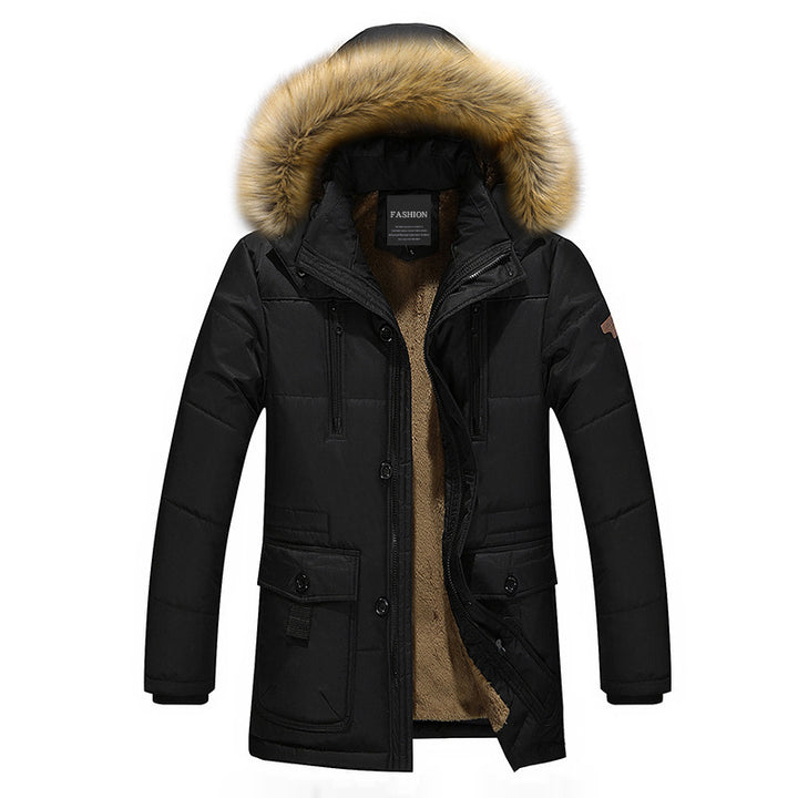 Herren Langparka mit abnehmbarer Kunstfellblende, doppelter Frontleiste und Teddyfleece-Innenfutter – Montevé
