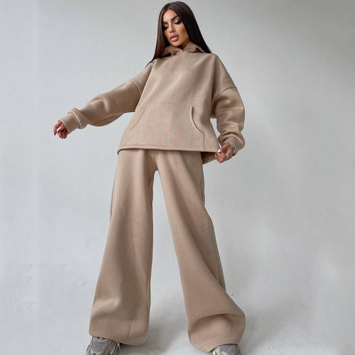Damen nan weiches Oversize Hoodie mit weitem Schlag Jogginghose Set Echo Archiv