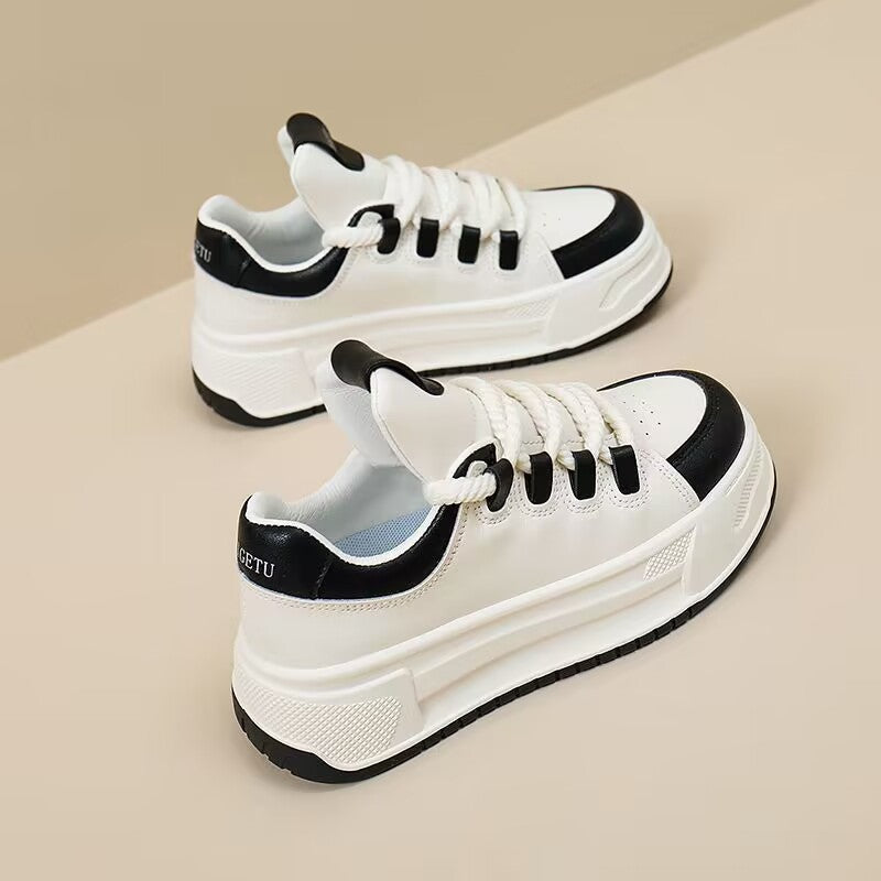 Damen modische Sneakers mit durchgehendem Plateau und elastischen Schnürsenkeln Echo Archiv