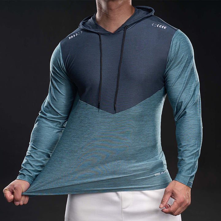 Herren Funktionelles Langarm-Hoodie für Training mit Stretch und Atmungsaktivität – Cavarno