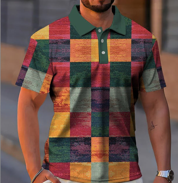 Herren Poloshirt mit modernem Grafikdesign Echoarchiv