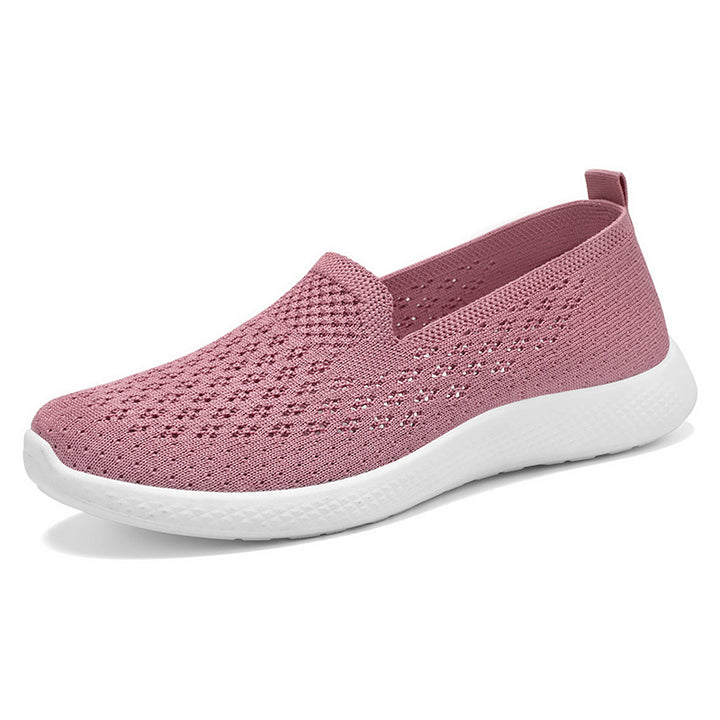 Damen nan nahtloser Strick-Slipper mit perforierter Luftnetzstruktur, ergonomischem Memory-Fußbett und leichter EVA-Dämpfung Echo Archiv