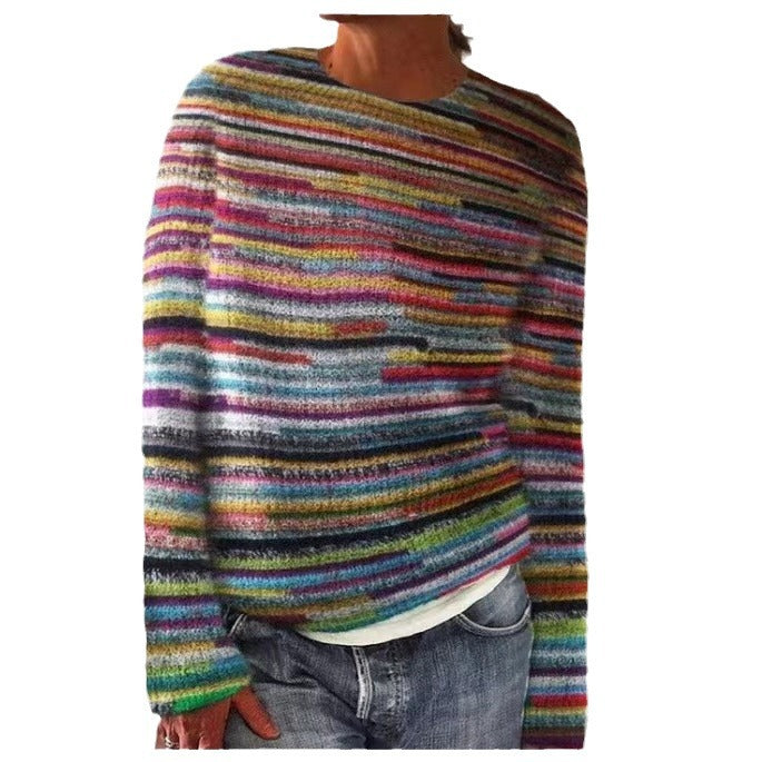 Damen nan bestickter Strickpullover mit reliefartiger Blumenstickerei und Rundhalsausschnitt Echo Archiv