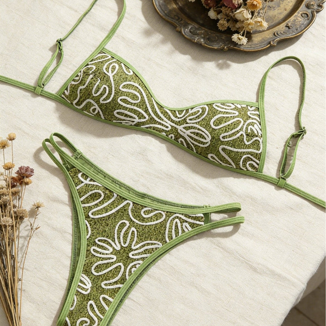 Damen Triangel-Bikini mit trendigem Stickmuster Echo Archiv