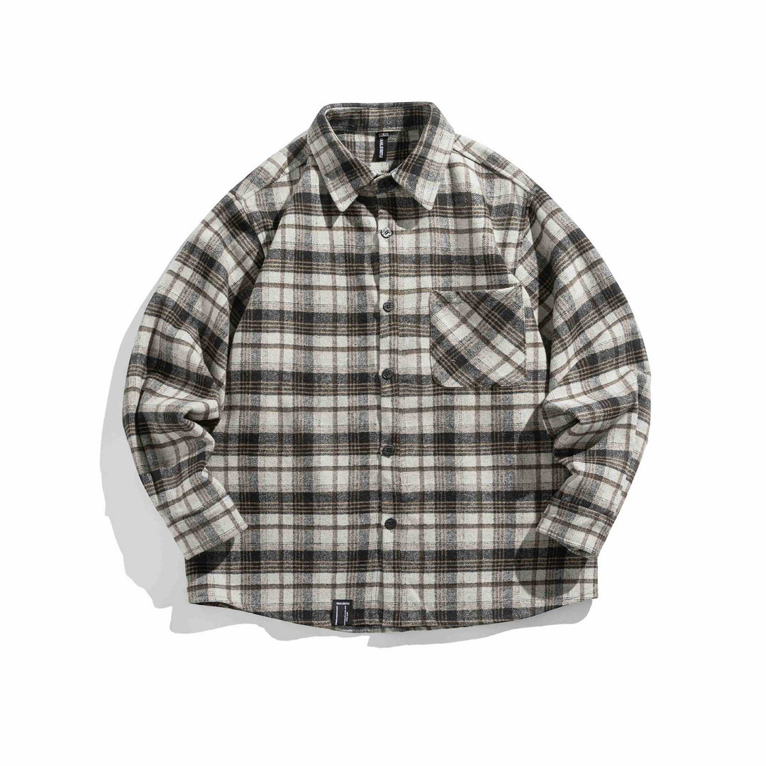 Herren Flanell‑Overshirt im Boxy‑Cut mit aufgesetzter Brusttasche Echoarchiv