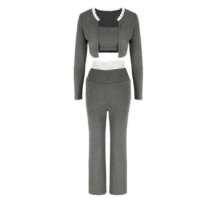 Damen elegantes zwei-teiliges Set mit Spitzenakzenten Echo Archiv