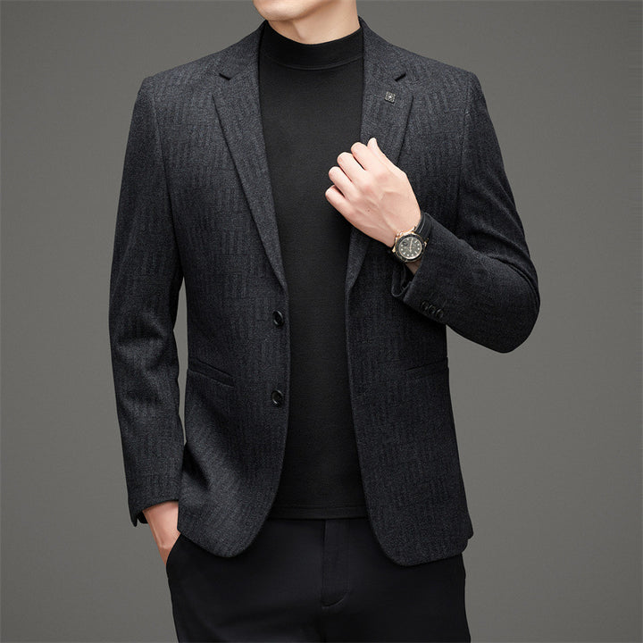 Herren eleganter Blazer mit modernem Strukturdesign Echoarchiv