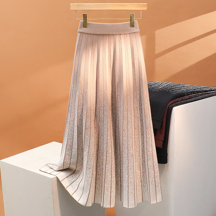 Damen Plissierter Maxirock mit elegantem Farbverlauf Echo Archiv
