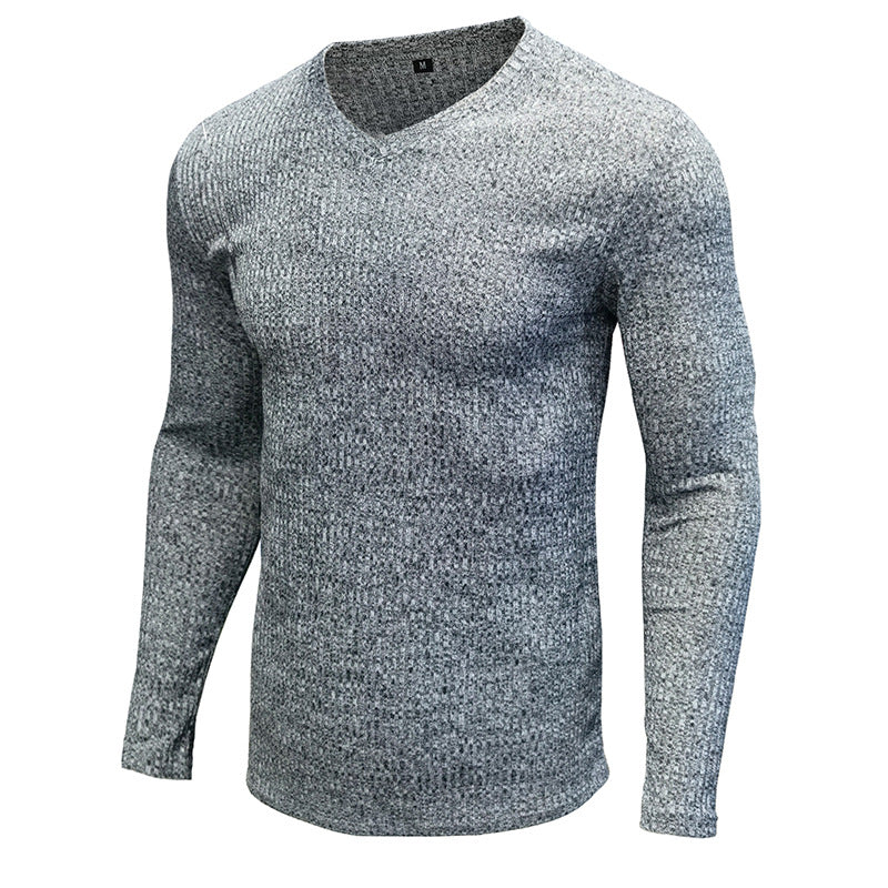 Herren V-Ausschnitt Langarmshirt Echoarchiv