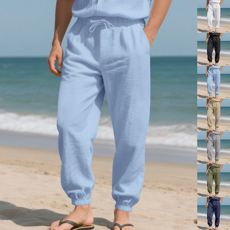 Herren luftige Strandhose mit elastischem Bund Echoarchiv