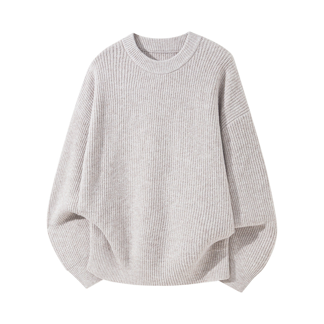Unisex Oversize gerippter Rundhalspullover mit verlängertem Rückensaum Echo Archiv
